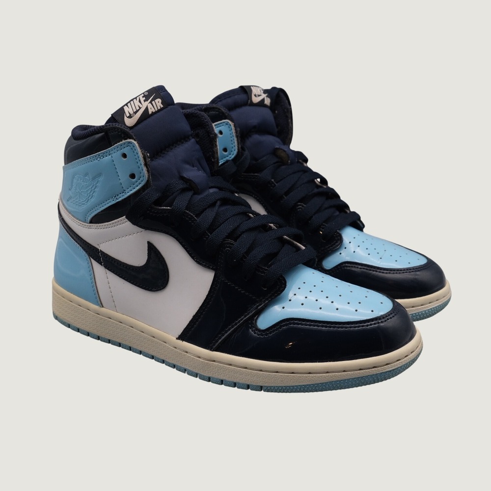Nike Air Jordan 1 Retro High OG Blue Chill Patent Leather Womens 9 CD0461-401